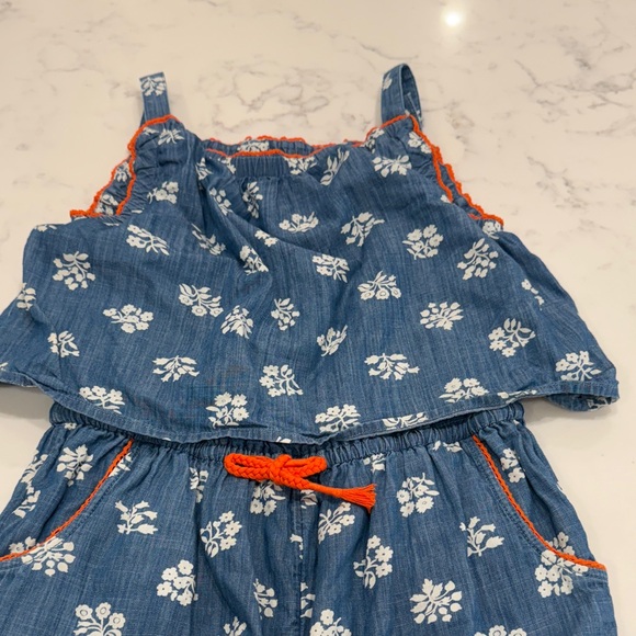 Boden kids size 13-14 Blue and White Floral Kids Long pants Romper - Picture 3 of 8